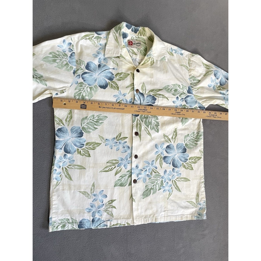 Hilo Hattie Mens Yellow Hibiscus Sz Med Hawaiian Made Original  Short Sleeve - Picture 4 of 6
